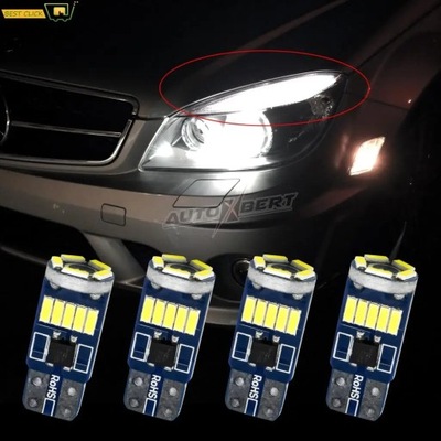 XENON BALTAS LED BE BLEDU BRWI POWIEKI LEMPUTĖS DLA MERCEDES BENZ W20~10493 