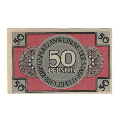 Banknot, Niemcy, 50 Pfennig, personnage, 1918, 191
