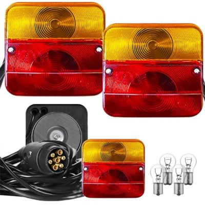 Набір світла причепа 7,5m + 2,5m żarówkowe на магніт фото №1