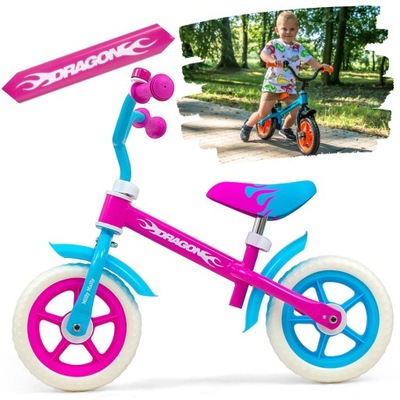 Rowerek biegowy jeździk dla dzieci Dragon Candy różowy Milly Mally