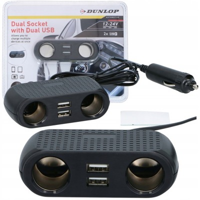 DISTRIBUIDOR ENCAJES ENCENDEDOR COCHE 2 PIEZAS USB 12-24V ROZGALEZNIK DUNLOP  