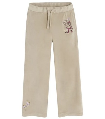COOL CLUB Spodnie dresowe dziewczęce welurowe beżowe Świnka Peppa r 104