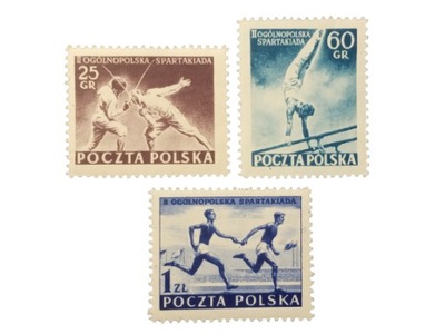 POLSKA Fi 723-725 * 1954 Ogólnopolska Spartakiada