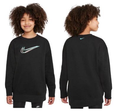 *BLUZA NIKE JUNIOR Sportswear DM4694 010 CZARNY; L