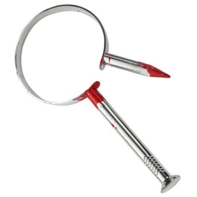 OPASKA ŚRUBA PRZEBIJAJĄCA GŁOWĘ HORROR HALLOWEEN