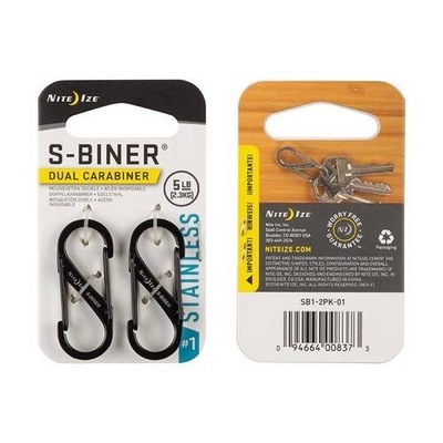 NITE IZE - karabińczyki, karabinki S-Biner #1 - 2Pack (para) - Czarne