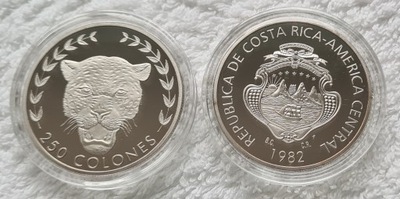 COSTA RICA 250 COLONES 1982 AG PLATE /1-0327