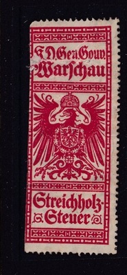 GG Warschau, akcyza na zapałki 1915/16, fiskalne, revenue /AŁ/