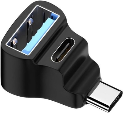 Talvico Adapter Kątowy USB-C - USB-C ładowanie + USB-A OTG 20 Gbps
