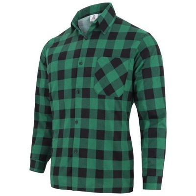 Zielona Koszula Flanelowa Robocza 100 % Bawełny WYSOKA JAKOŚĆ roz XXL