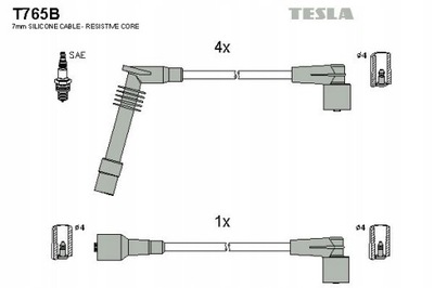 TESLA BLATNÁ T765B SET WIRES IGNITION  