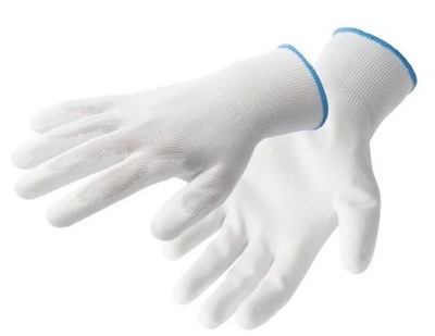 Rękawice ochronne powlekane poliuretanem białe 7