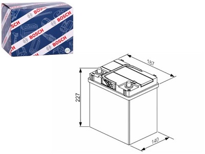 АККУМУЛЯТОР BOSCH 12V 40AH 330A S4 P + 3 187X127X227 B00 ПУСКОВОЙ