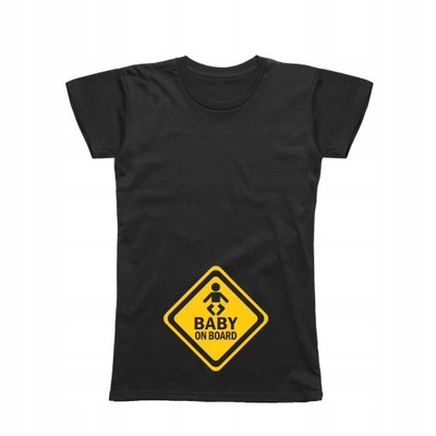 L - T-SHIRT KOSZULKA CIĄŻOWA CIĄŻA BABY ON CAR, M