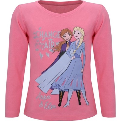 Bluzka Frozen Elsa i Anna różowa 104