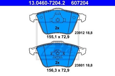 ATE 13.0460-7204.2 ZAPATAS DE FRENADO PARTE DELANTERA VOLVO C70/S40/V40/V50 04-  