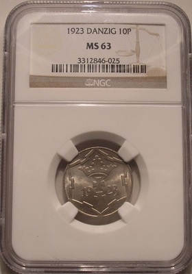 WMG - 10 fenigów 1923 MS 63 NGC