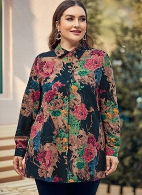 SHEIN KOSZULA ELEGANCKA KWIATY DAMSKA 46 3XL AAA