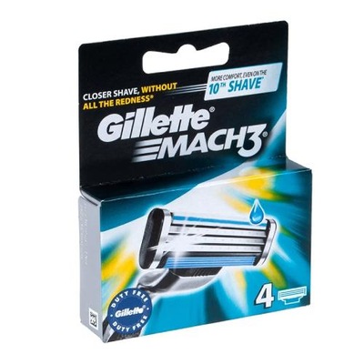 Gillette MACH3 Ostrza wymienne do maszynki, 4 szt.