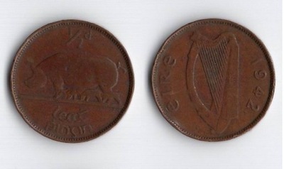 IRLANDIA 1942 1/2 PENNY