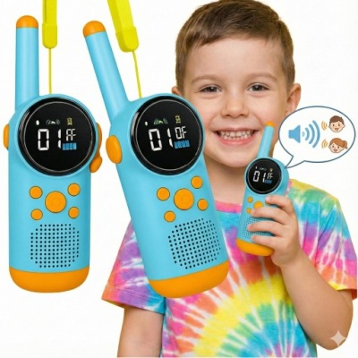 WALKIE TALKIE DLA DZIECI ZESTAW ŁOKI TOKI DUŻY ZASIĘG 2 KRÓTKOFALÓWKI