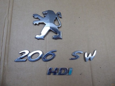 LOGOTIPO INSIGNIA EMBLEMA PARTE TRASERA PEUGEOT 206 SW HDI  