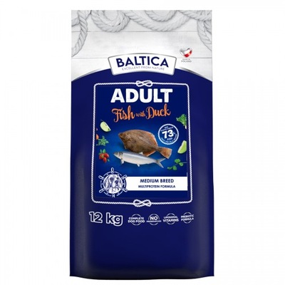 BALTICA ADULT Fish with Duck M 12kg ŚREDNIE RASY