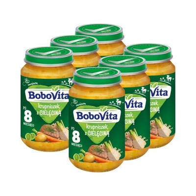 BOBOVITA Krupniczek z cielęcinką, 6x190g - KD