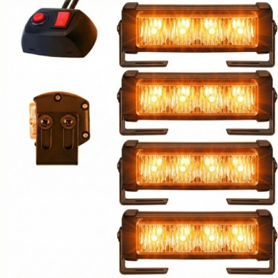 Лампа stroboskop оранжевый w решётка радиатора 4szt. led 12v комплект с пульт фото №1