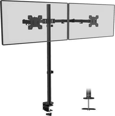Uchwyt do 2 monitorów do 27 cali stołowy z regulacją wysokości 80 cm Suptek