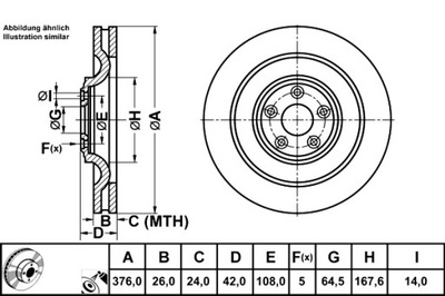 ATE DISCOS DE FRENADO 2 PIEZAS PARTE TRASERA JAGUAR XF I XF SPORTBRAKE XJ XK II 5.0  