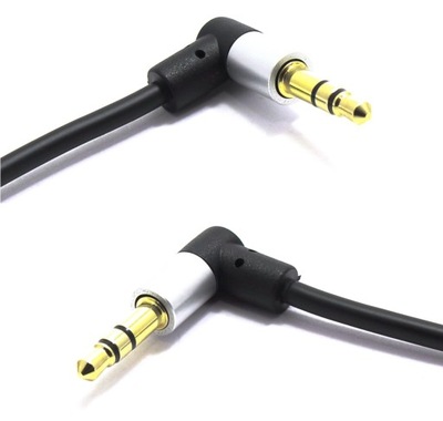 KABEL AUX JACK 3,5 STEREO KĄTOWY VITALCO SLIM 0,5M