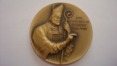 MEDAL św Wojciech biskup brąz