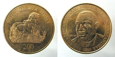 9178. TANZANIA, 200 SZYLINGÓW, 2008