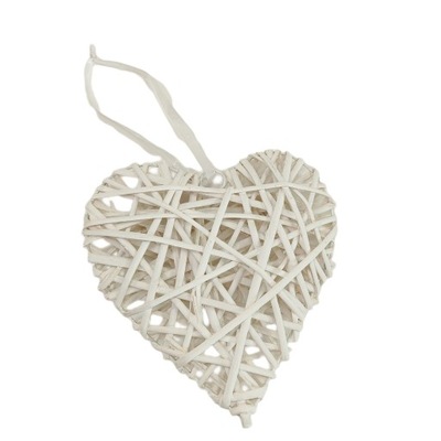 Serduszko wiklinowe białe 25 cm