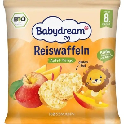 BABYDREAM BIO WAFELKI RYŻOWE JABŁKO Z MANGO 8m - 70 g