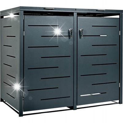 ZABUDOWA ŚMIETNIKOWA OSŁONA NA DWA KOSZE ANTRACYT