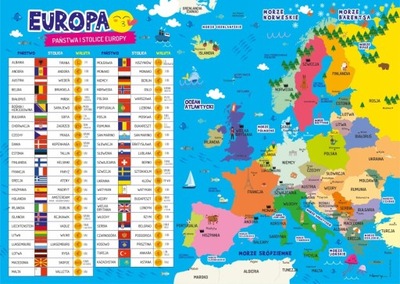 Podložka na písací stôl obojstranná mapa Európy hlavné mestá