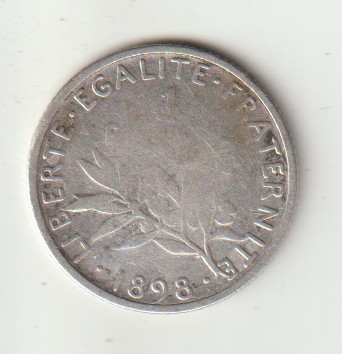 Francja 1 frank 1898 srebro