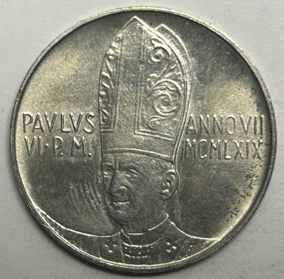 Watykan PAWEŁ VI 500 LIRÓW 1969 Anioł *286