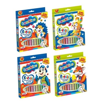 KREDKI OŁÓWKOWE 12 KOLORÓW BAMBINO