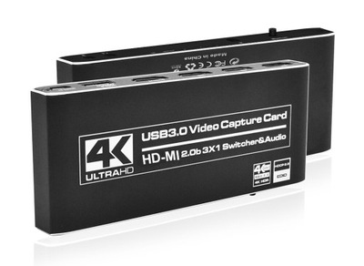 GRABBER HDMI 2.0 USB 3.0 SWITCH 3x1 VIDEO CAPTURE