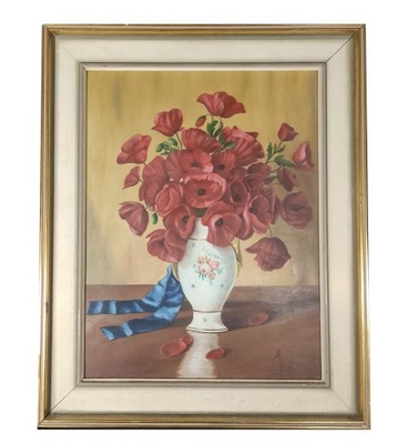 Obraz olejny maki polne kwiaty 56x46