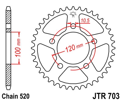 ENGRANAJE PARTE TRASERA JT 40-ZEBOW APRILIA RS 125 2006-2013  