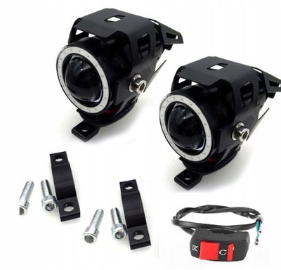 2 X HALÓGENO PARA MOTOCICLETA U7 MINI CONMUTADOR RING  