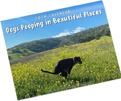 Calendar for 2024 Dogs pooping in beautiful