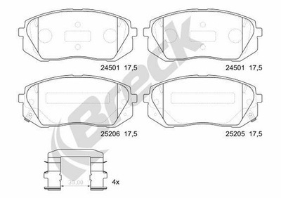КОЛОДКИ ГАЛЬМІВНІ BRECK 25205 00 701 00