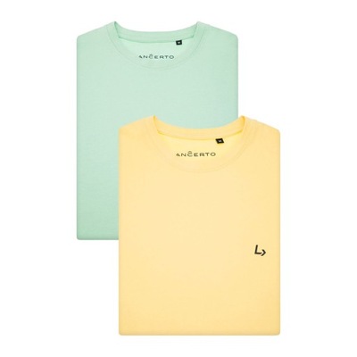 Zestaw 2-pak Koszulek Linus Pistacjowy i Żółty L