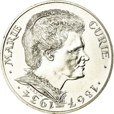 Moneta, Francja, Marie Curie, 100 Francs, 1984, MS