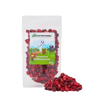 Przysmaki dla królika gryzoni FACTORYHERBS Żurawina liofilizowana 10g